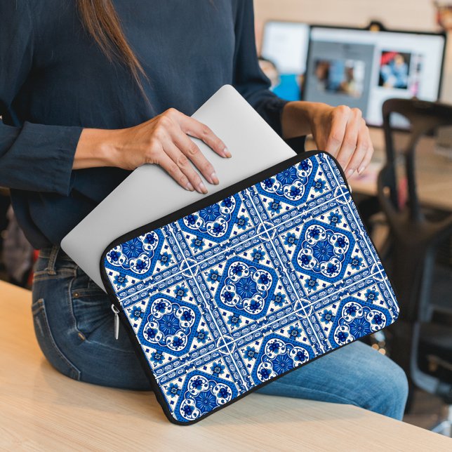 Mediterranean Tiles, Portugal, Azulejo, Majolica Laptop Fodral (Skapare uppladdad)