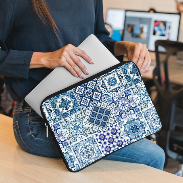 Mediterranean Tiles, Portugal, Azulejo, Majolica Laptop Fodral (Skapare uppladdad)