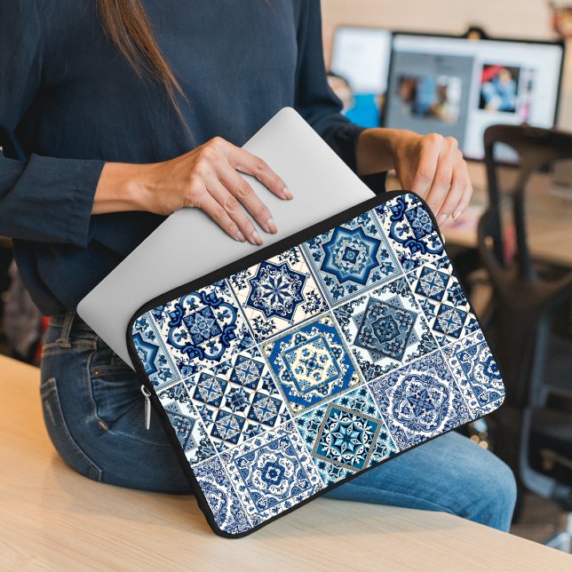 Mediterranean Tiles, Portugal, Azulejo, Majolica Laptop Fodral (Skapare uppladdad)