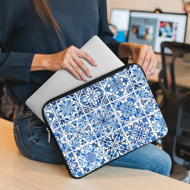 Mediterranean Tiles, Portugal, Azulejo, Majolica Laptop Fodral (Skapare uppladdad)