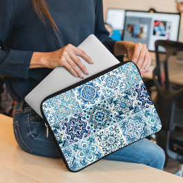 Mediterranean Tiles, Portugal, Azulejo, Majolica Laptop Fodral