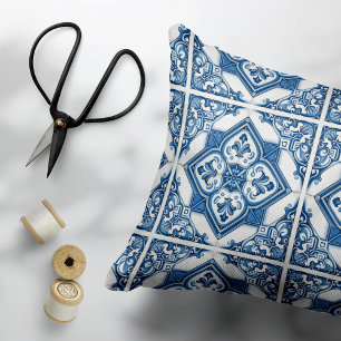 Mediterranean Tiles, Portugal, Azulejo, Majolica Prydnadskudde