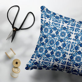 Mediterranean Tiles, Portugal, Azulejo, Majolica Prydnadskudde