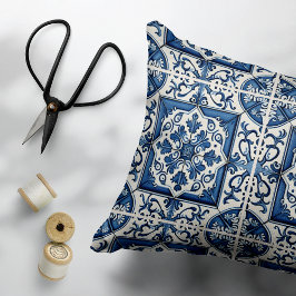 Mediterranean Tiles, Portugal, Azulejo, Majolica Prydnadskudde