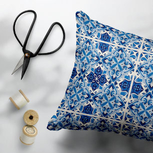 Mediterranean Tiles, Portugal, Azulejo, Majolica Prydnadskudde