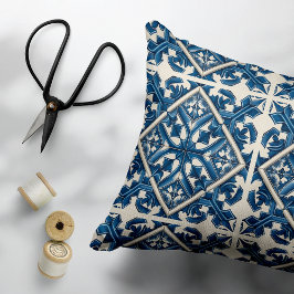 Mediterranean Tiles, Portugal, Azulejo, Majolica Prydnadskudde