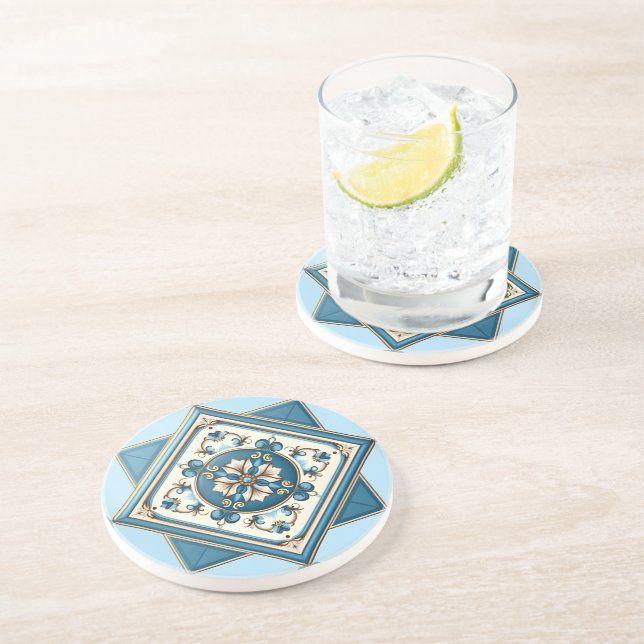 Mediterranean Tiles, Portugal, Azulejo, Majolica Underlägg (Sidan)