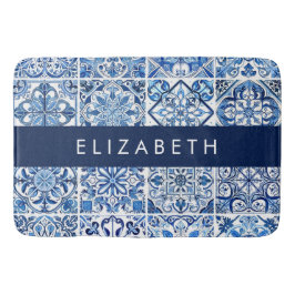 Mediterranean Tiles, Portugese, Azulejo, ditt namn Badrumsmatta
