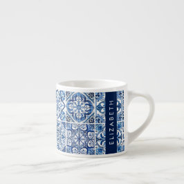 Mediterranean Tiles, Portugese, Azulejo, ditt namn Espressomugg
