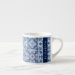 Mediterranean Tiles, Portugese, Azulejo, ditt namn Espressomugg