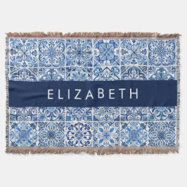 Mediterranean Tiles, Portugese, Azulejo, ditt namn Filt