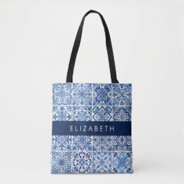 Mediterranean Tiles, Portugese, Azulejo, ditt namn Tygkasse