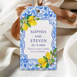 Mediterranean Tiles Summer Wedding Presentetikett