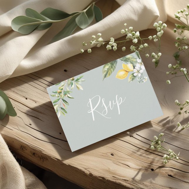 Mediterranean Trädgård Lemon Meny Val RSVP-kort (Skapare uppladdad)