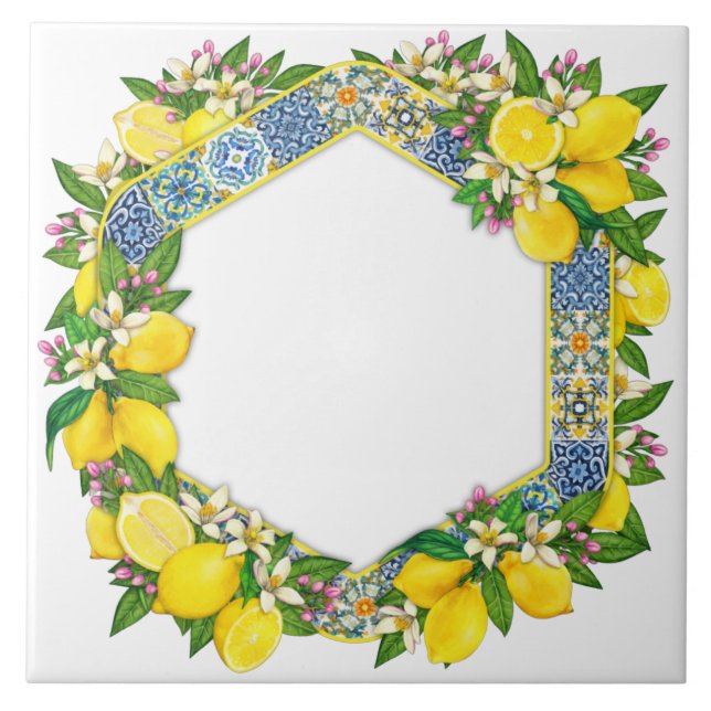 Mediterranean Traditional Pattern Ceramic Tile Kakelplatta (Framsidan)