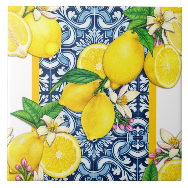 Mediterranean Traditional Pattern Kakelplatta (Framsidan)