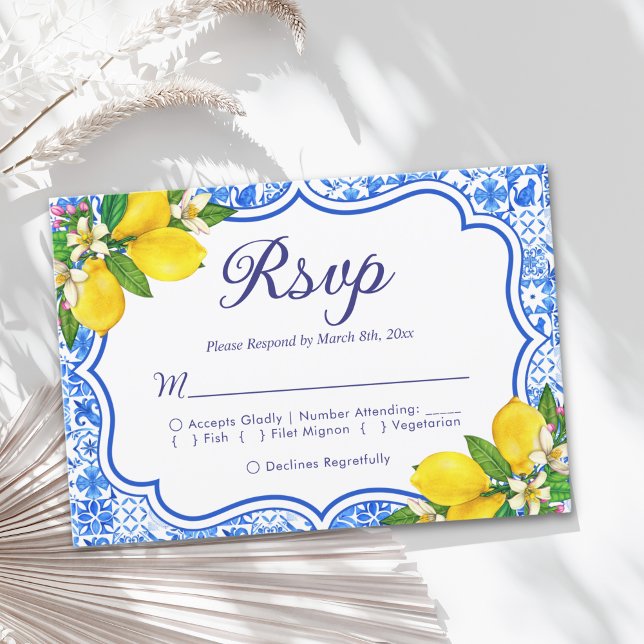 Mediterranean Wedding Style with Italian Tiles OSA Kort (Skapare uppladdad)
