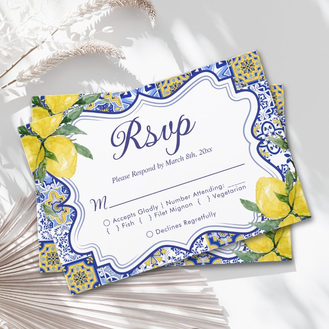 Mediterranean Wedding Style with Italian Tiles OSA Kort (Skapare uppladdad)