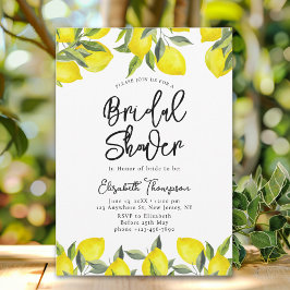 Mediterranean Yellow Lemon Bridal shower Inbjudningar