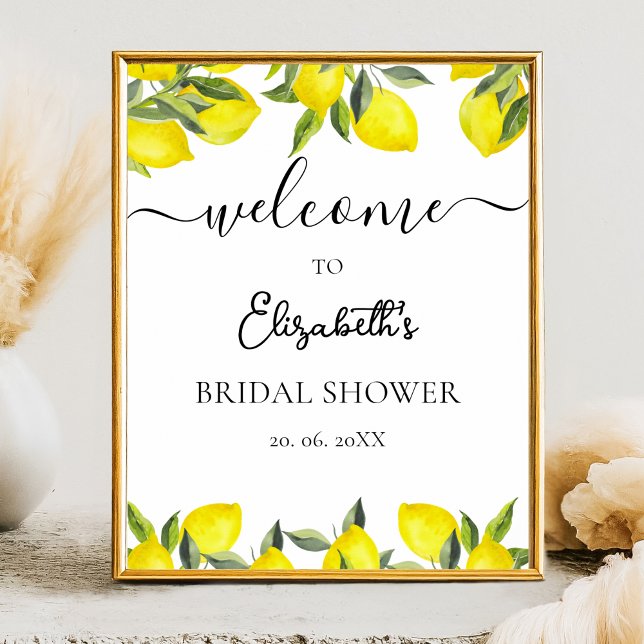 Mediterranean Yellow Lemon Bridal shower Poster (Skapare uppladdad)