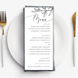 Mediterransk bröllop | Elegant minimalistisk oliv Meny