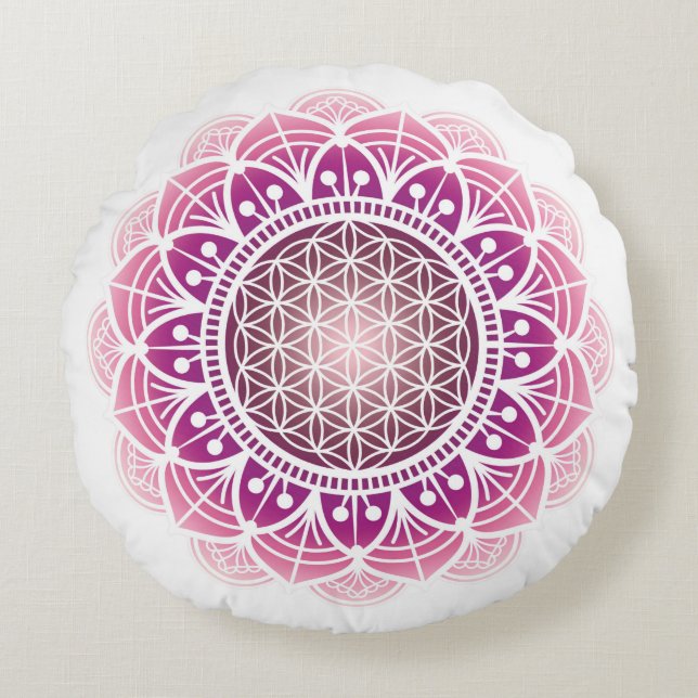 Meditets kudde Mandalas blomma i ro (Framsidan)