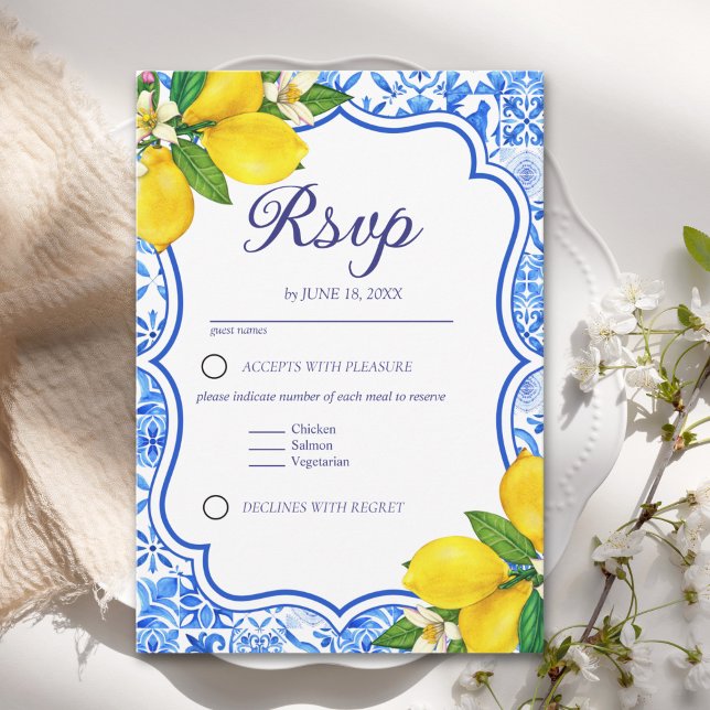 Meditterranean Wedding with italian Tiles OSA Kort (Skapare uppladdad)