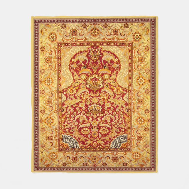 Medium 1-Person Washable Muslim Prayer Matta 50"x6 Fleecefilt (Framsidan)