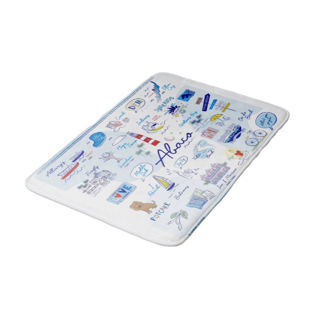 Medium Bath Mat - "The ABC's of Hope Town" Badrumsmatta (Vinklad)