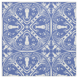 Medium Blue Bunny Rabbit Medallion Mönster Cute Tyg