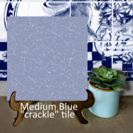 Medium Blue Crackle Glaze Decorator Dedham Delft Kakelplatta