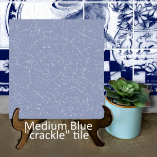 Medium Blue Crackle Glaze Decorator Dedham Delft Kakelplatta