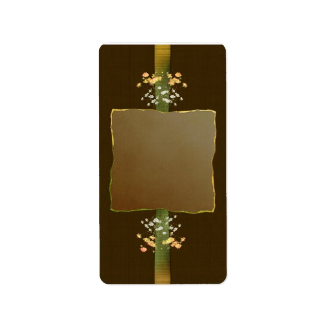 Medium Brown Posies Apothecary Label Adressetikett (Framsidan)