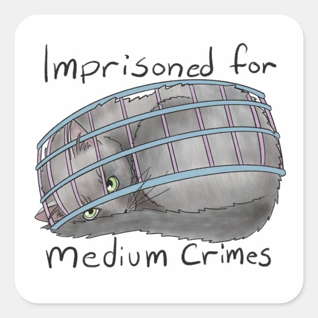 Medium Crimes Fyrkantigt Klistermärke (Framsida)
