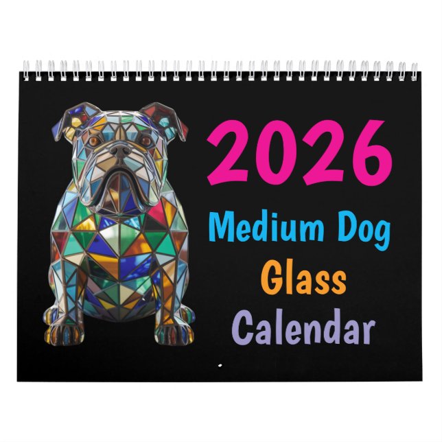 Medium Dog Glass Calendar Kalender (Omslag)
