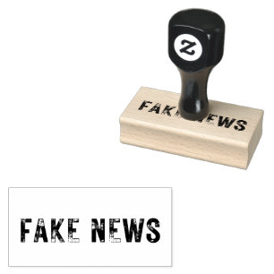Medium FAKE NEWS Rubber Frimärke Stämpel