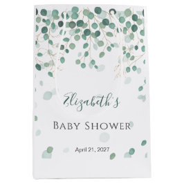 Medium för Eucalyptus Foliage Guld Löv Baby Shower