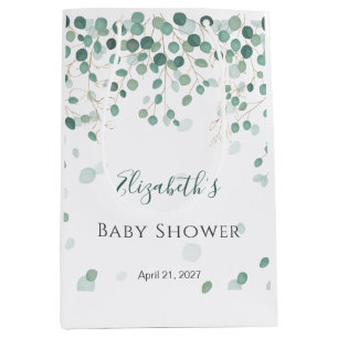 Medium för Eucalyptus Foliage Guld Löv Baby Shower