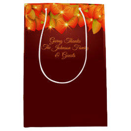 Medium för matchande Thanksgiving Orange Löv Namn