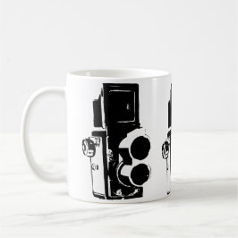 MEDIUM FORMAT RETRO PHOTO CAMERA STENCIL KAFFEMUGG