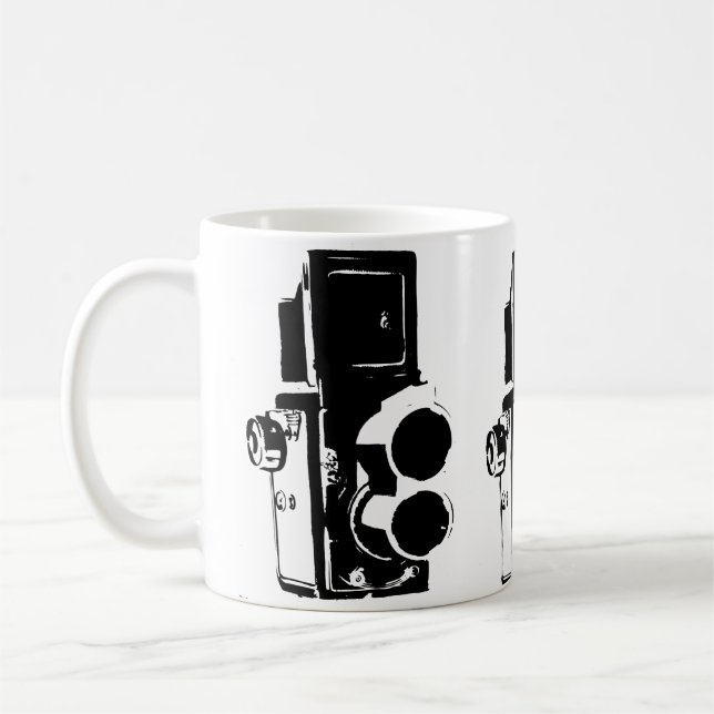MEDIUM FORMAT RETRO PHOTO CAMERA STENCIL  KAFFEMUGG (Vänster)