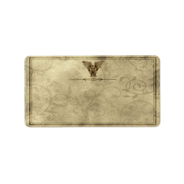 Medium Gargoyle Apothecary Label Adressetikett (Framsidan)
