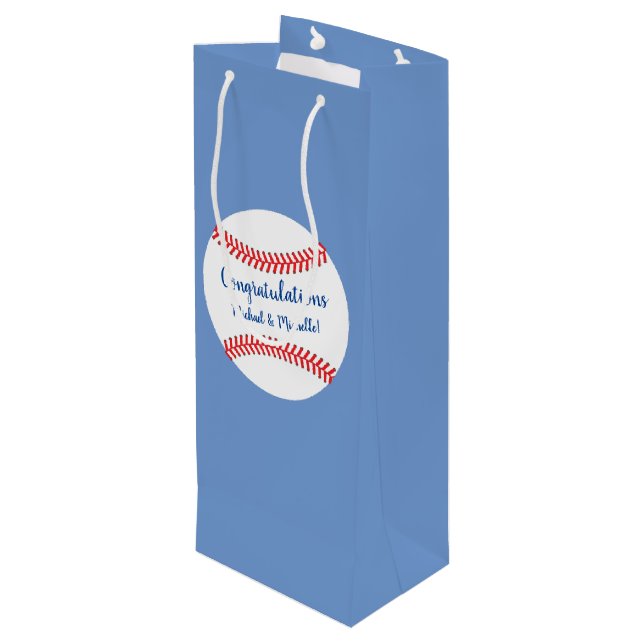 Medium Gift Ba, liten lugger Baseball Baby Shower (Baksidan Vinklad)