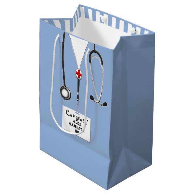 Medium Gift Bag för doktor eller Nurse Studenten (Framsidan Vinklad)