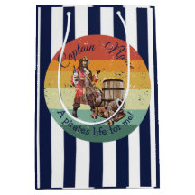 Medium Gift Bag för party Pirat-födelsedag