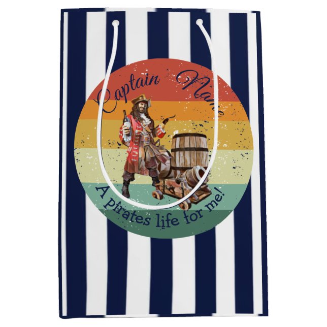 Medium Gift Bag för party Pirat-födelsedag (Framsidan)