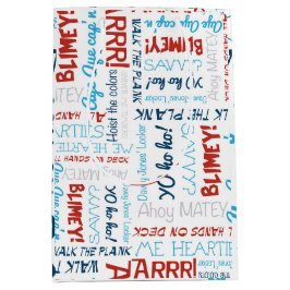 Medium Gift Bag för pirat slogans Party Pirat