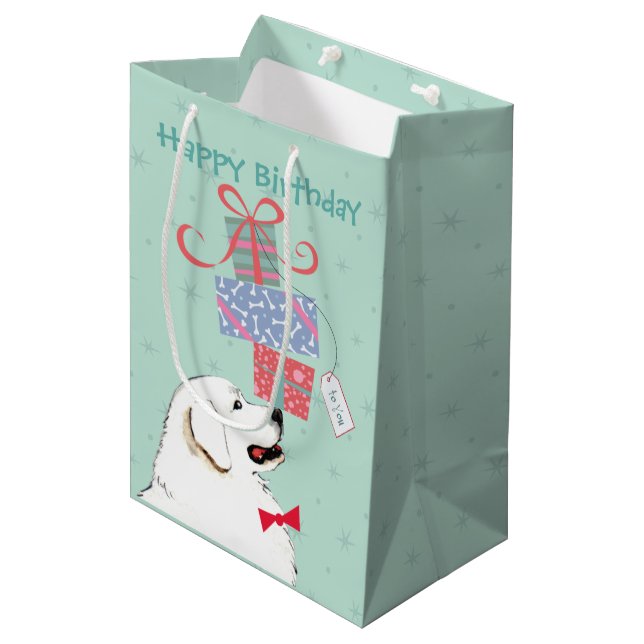 Medium Gift Bag Presenter Underbar Pyrenées (Framsidan Vinklad)