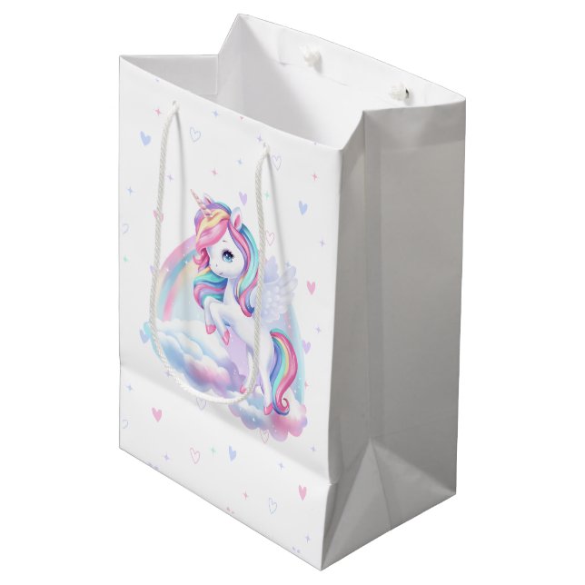 Medium Gift Bag till en magisk födelsedagsfest. (Framsidan Vinklad)