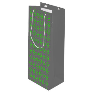 Medium Gift Bag-Utomjordingar för Neon Grönt